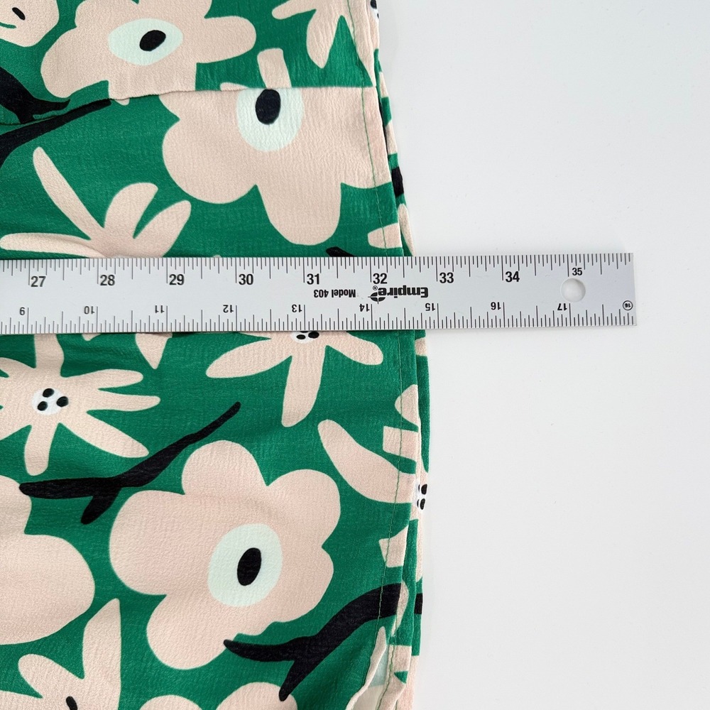 POLAGRAM Green Floral Tiered Maxi Skirt Plus Size 1XL Elastic Waist Flowy Boho - Picture 9 of 9